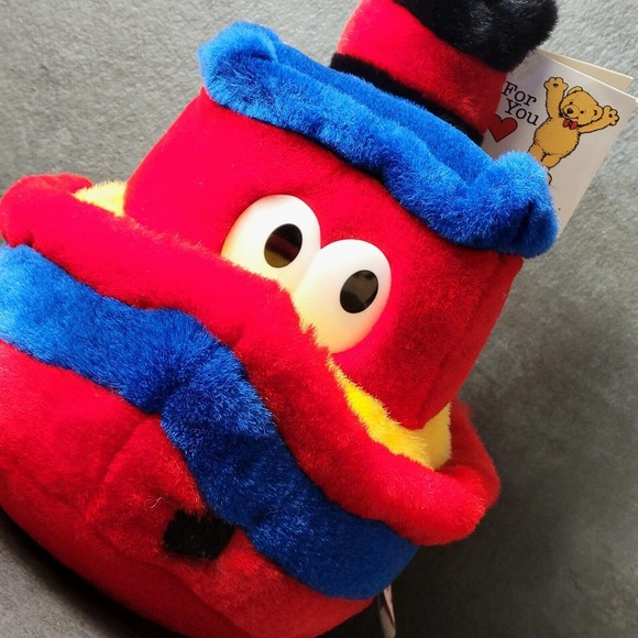 VTG 1994 Mary Meyer Boat Plush Stuffed Animal Doug the Tug 10" w/ Tags Red Blue - Picture 1 of 10